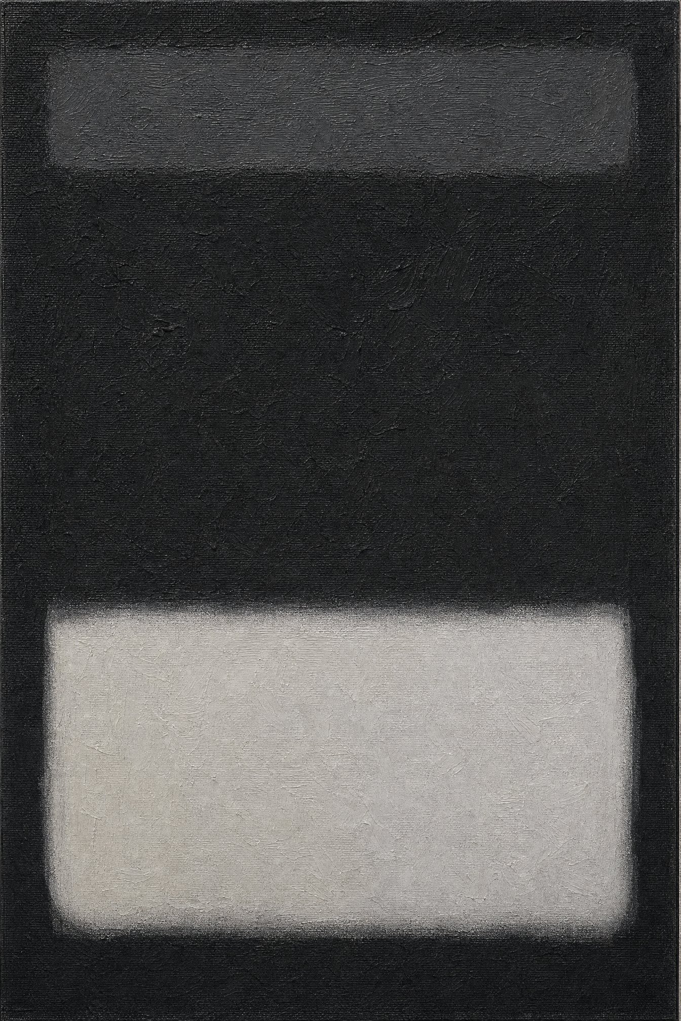 Fade Away #1, soft-edged fields of black and bone white