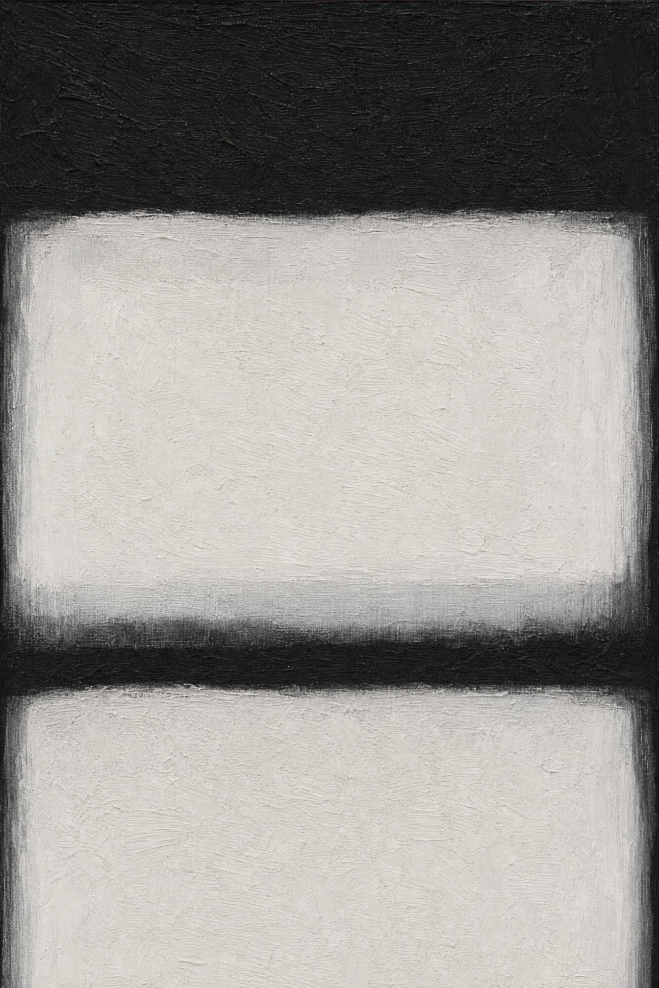 Fade Away #2, soft-edged fields of black and bone white