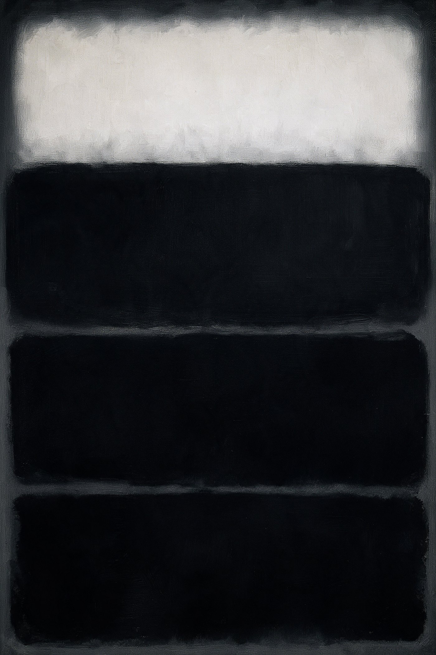 Fade Away #4, soft-edged fields of black and bone white