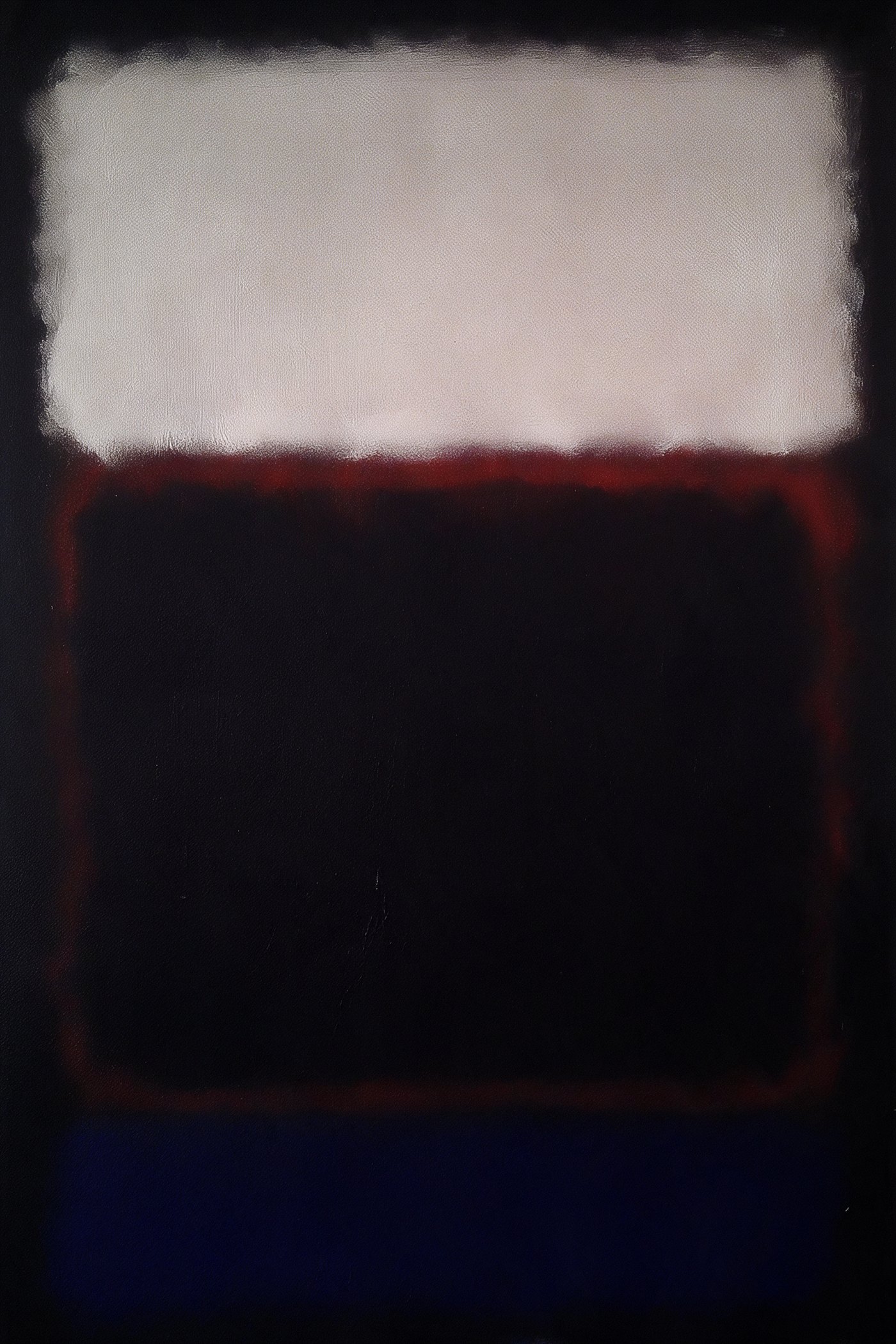 Fade Away #5, soft-edged fields of black and bone white