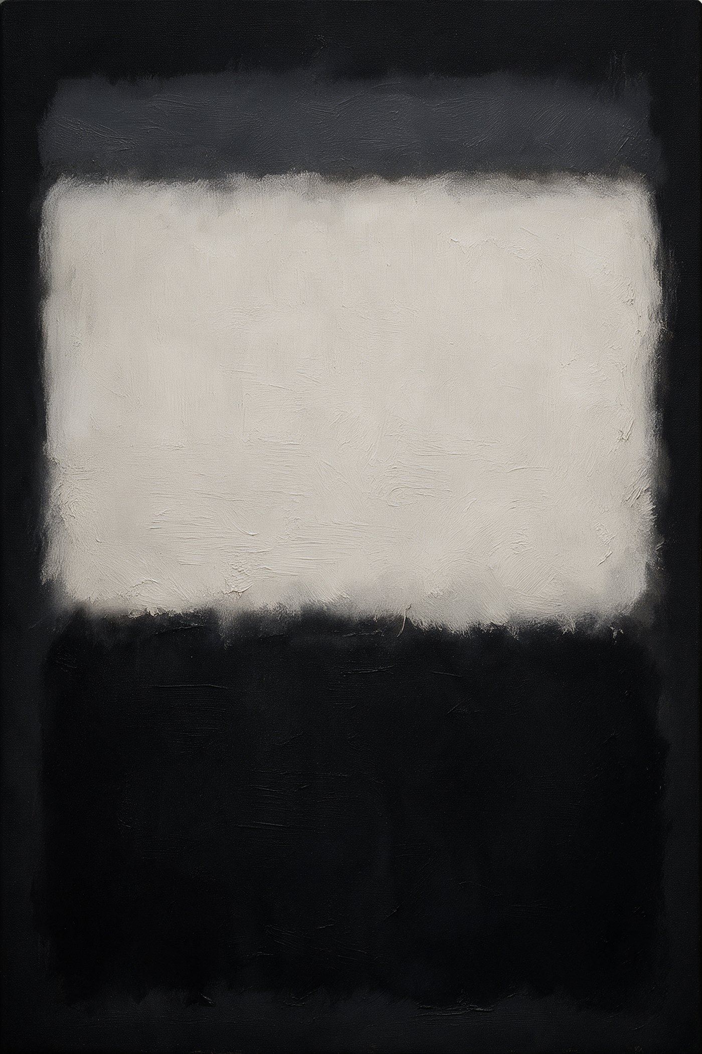 Fade Away #6, soft-edged fields of black and bone white