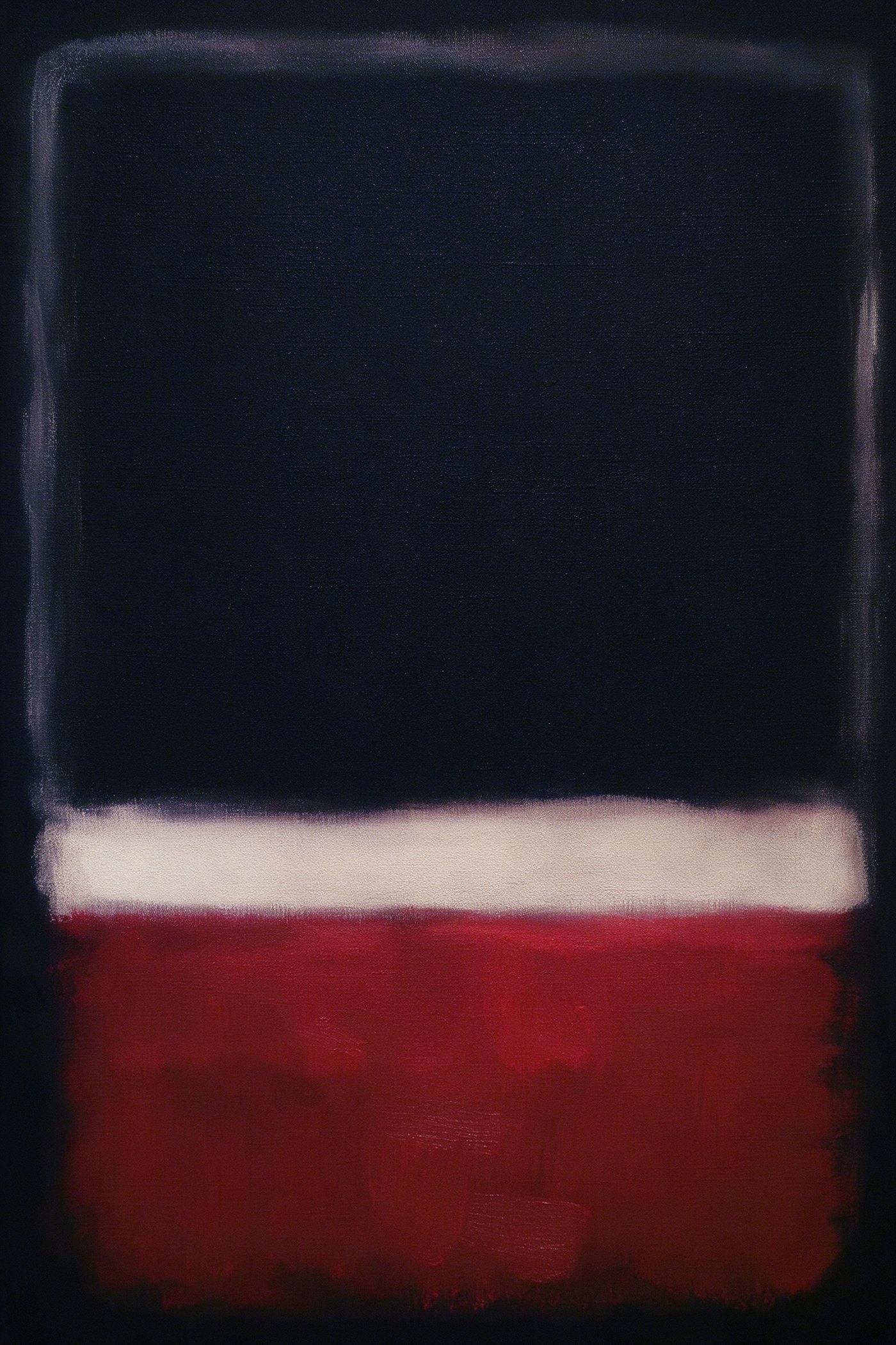 Fade Away #7, soft-edged fields of black and bone white