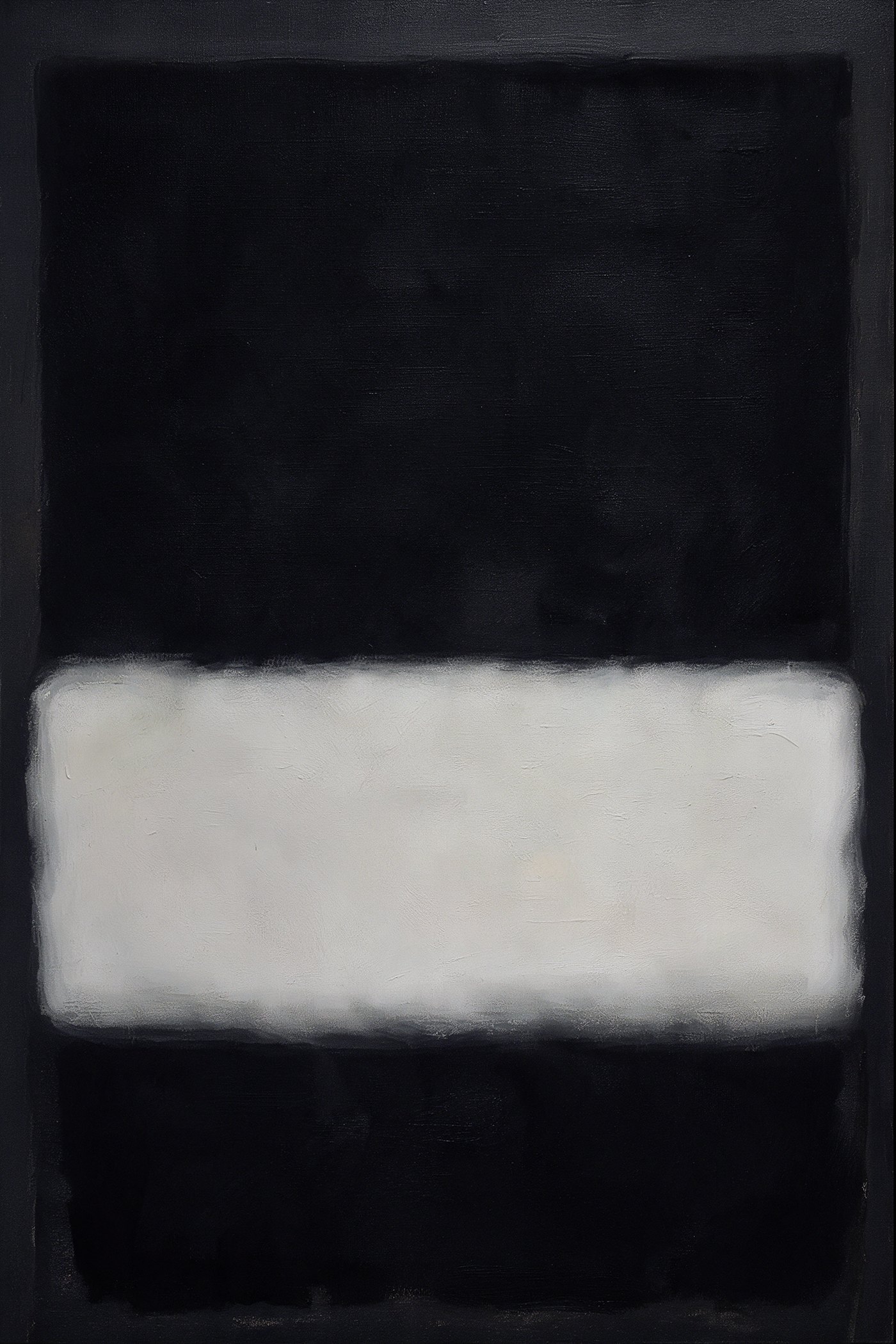 Fade Away #8, soft-edged fields of black and bone white