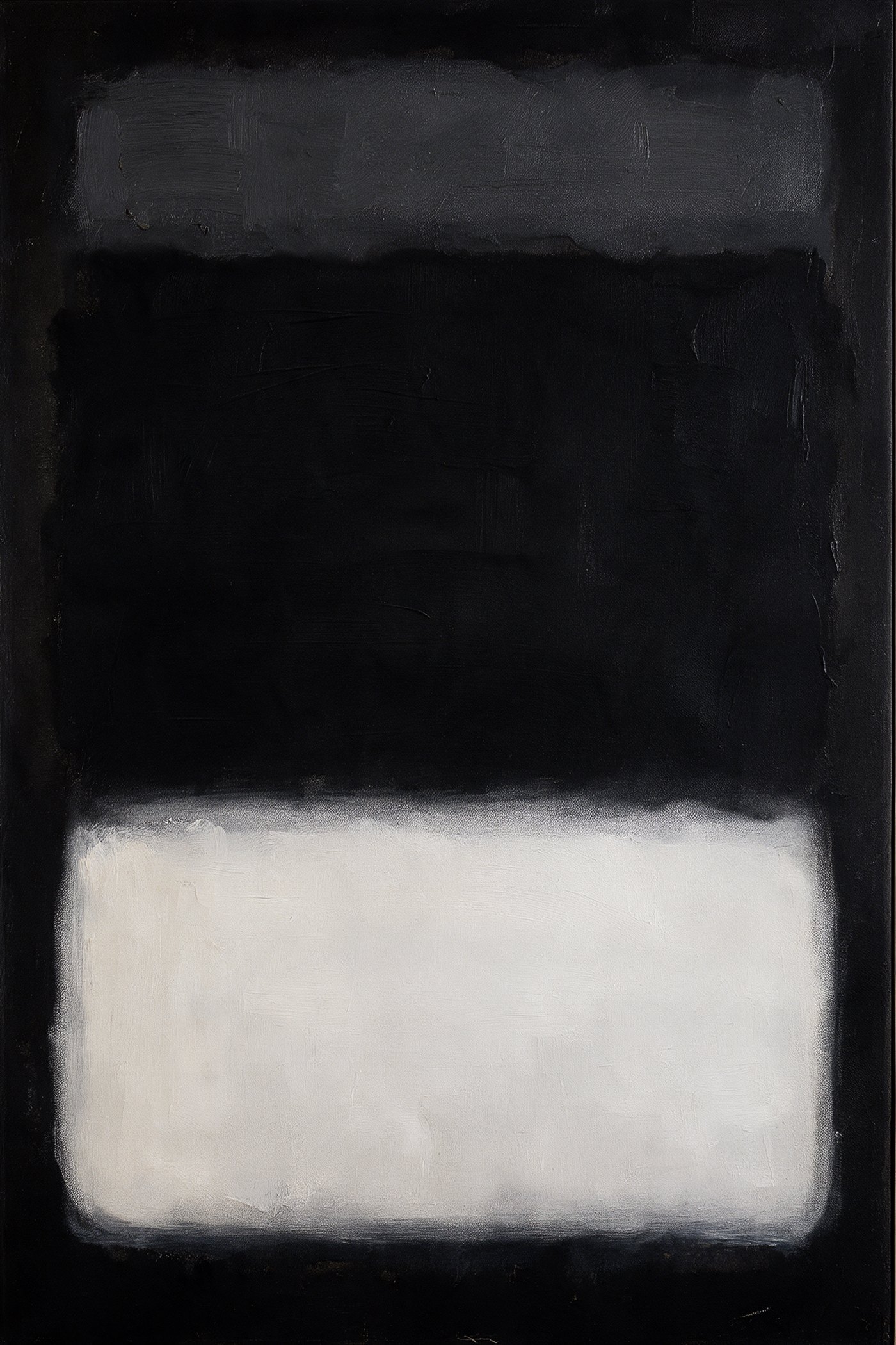Fade Away #9, soft-edged fields of black and bone white