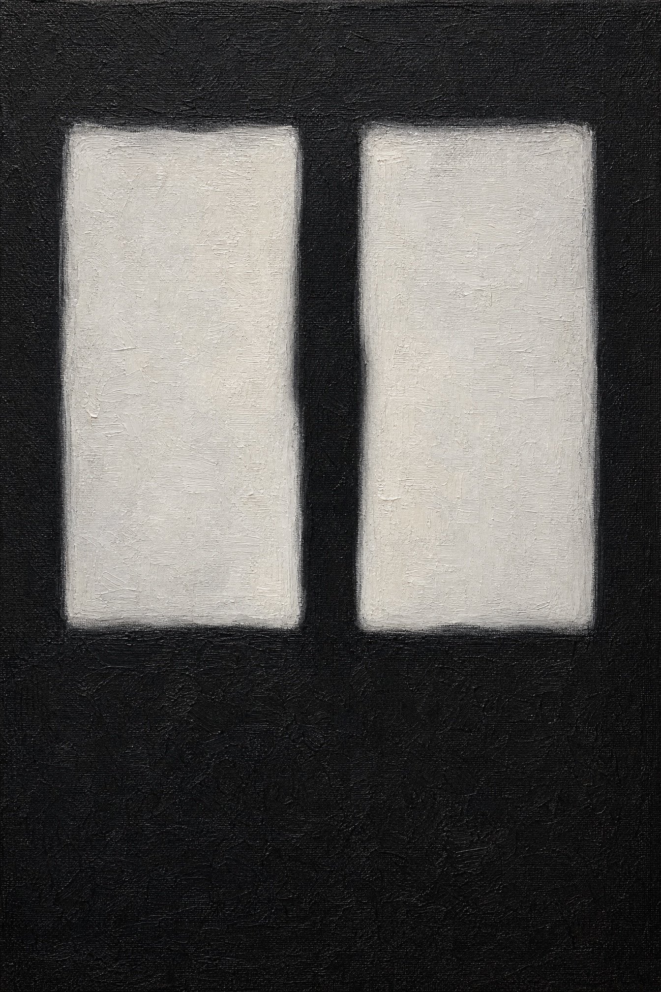 Fade Away #11, soft-edged fields of black and bone white