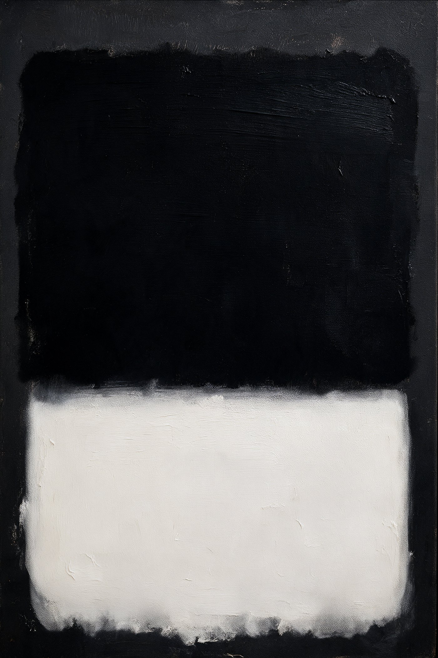 Fade Away #12, soft-edged fields of black and bone white