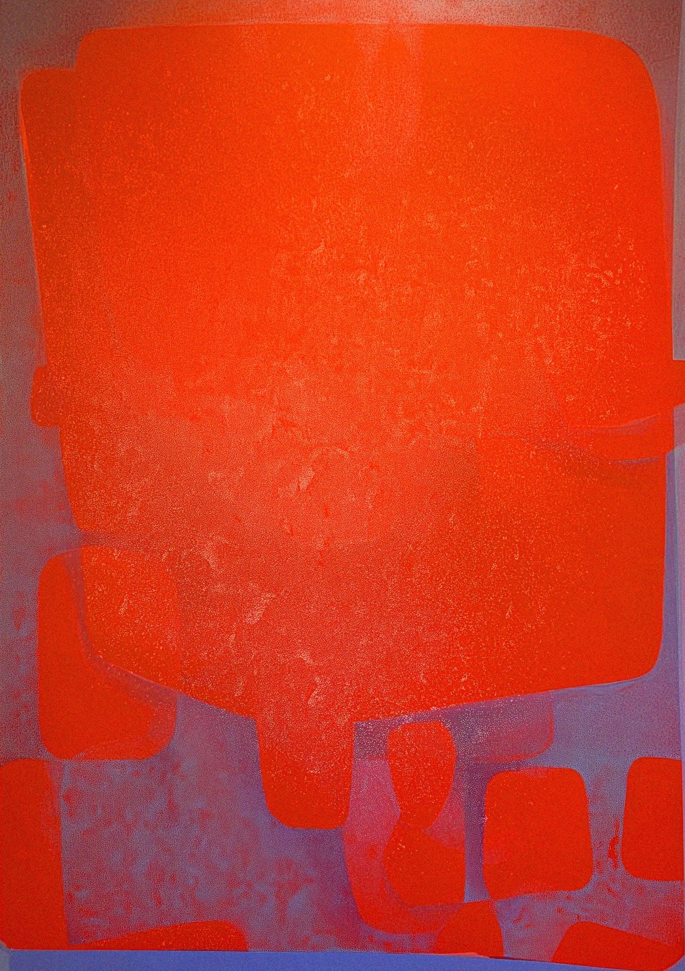 Targowica #2, abstract painting in vivid orange-red